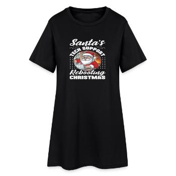 Weihnachtsmann Tech Support Weihnachten IT - Frauen T-Shirt-Kleid - Schwarz - Vorne