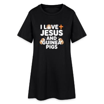 J’aime Jésus et les cochons d’Inde - Robe T-shirt Femme - noir - Devant