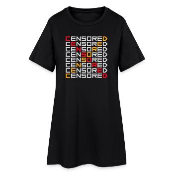 Censored Funny Statement Freedom Logo - Women’s T-Shirt Dress - black - Front