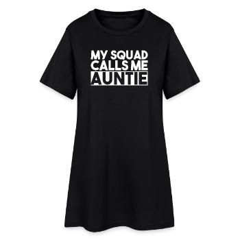 Tante Fußball Silhouette Sport Typografie Kunst - Frauen T-Shirt-Kleid - Schwarz - Vorne