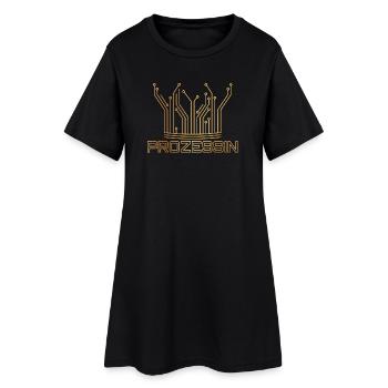 Prozessin - Prozessor trifft Prinzessin  - Frauen T-Shirt-Kleid - Schwarz - Vorne