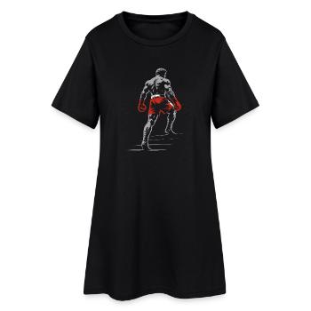 Boxeur en gants de boxe - Robe T-shirt Femme - noir - Devant
