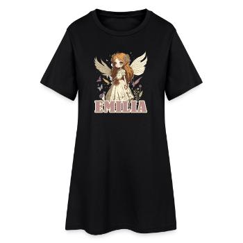 Emilia - Mädchenname - Fee  - Frauen T-Shirt-Kleid - Schwarz - Vorne