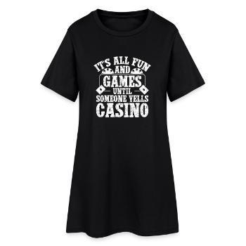 Casino Gambler Fun & Games jusqu’à ce que Crie Jeu - Robe T-shirt Femme - noir - Devant