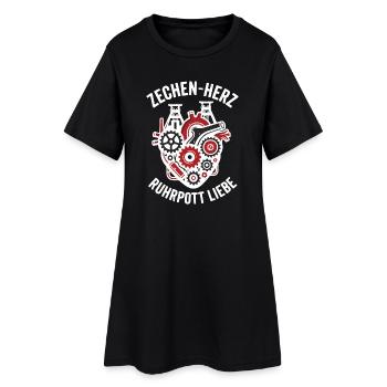 Zechen Herz, Ruhrpott Shirt, Hoodie, Tasche, Tasse - Frauen T-Shirt-Kleid - Schwarz - Vorne