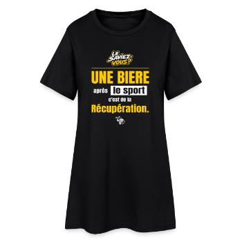 Une bière après le sport c'est de la récupération - Robe T-shirt Femme - noir - Devant