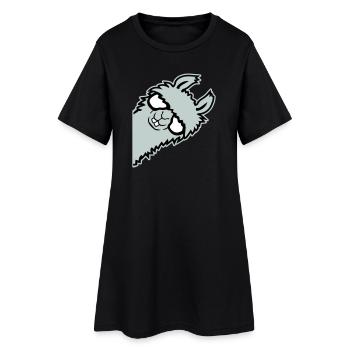 lama mentant nerd de lunettes arrogant animal drôle - Robe T-shirt Femme - noir - Devant