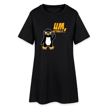 Le Pingouin devient le logo du nerd vraiment drôle - Robe T-shirt Femme - noir - Devant