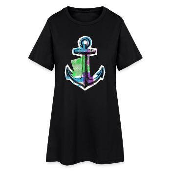 Capitaine marin marin - Robe T-shirt Femme - noir - Devant