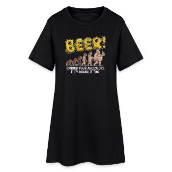 Evolution Beer Lustiges Witziges Bier - Frauen T-Shirt-Kleid - Schwarz - Vorne