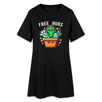 Câlins gratuits Amis cactus Câlins gratuits Drôles - Robe T-shirt Femme - noir - Devant