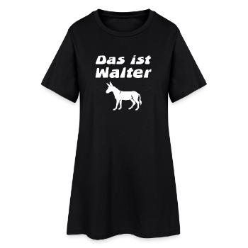 Esel - Frauen T-Shirt-Kleid - Schwarz - Vorne