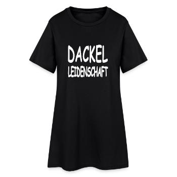 Dackel - Frauen T-Shirt-Kleid - Schwarz - Vorne