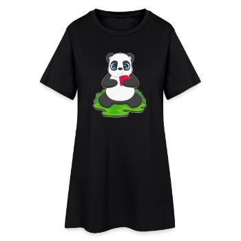 Panda Poker Poker Card Game - Women’s T-Shirt Dress - black - Front