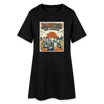 Banditen des Nordens Möwen Fischbrötchen Diebe  - Frauen T-Shirt-Kleid - Schwarz - Vorne