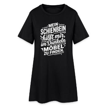 Schienbein trifft Möbel Humor Spruch - Frauen T-Shirt-Kleid - Schwarz - Vorne