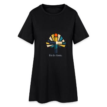 Résurrection Il est Jésus de Pâques ressuscité - Robe T-shirt Femme - noir - Devant