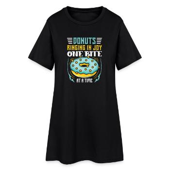 Donut fast food - Women’s T-Shirt Dress - black - Front