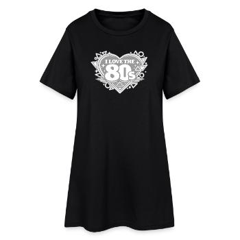 J’adore le cœur rétro des années 80 - Robe T-shirt Femme - noir - Devant
