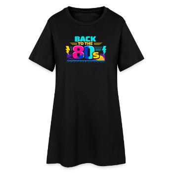 Back to the 80s Neon - Women’s T-Shirt Dress - black - Front