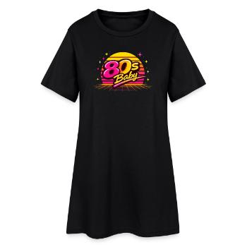 Bébé néon des années 80 - Robe T-shirt Femme - noir - Devant
