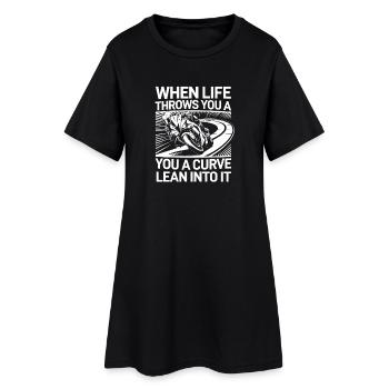 Quand la vie vous lance des tourbillons, penchez-vous en arrière - Robe T-shirt Femme - noir - Devant