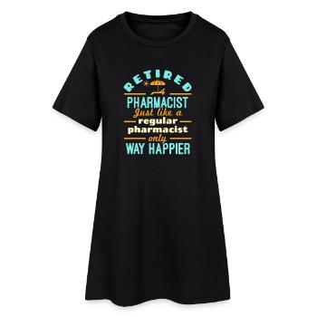 Pensionierter Apotheker viel glücklicher - Frauen T-Shirt-Kleid - Schwarz - Vorne