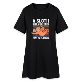 Mème de la paresse : plus de travail que de pancréas - Robe T-shirt Femme - noir - Devant