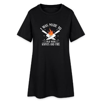 Chef drôle Chef Chef Boulanger Chef Uniforme Cuisine Moi - Robe T-shirt Femme - noir - Devant