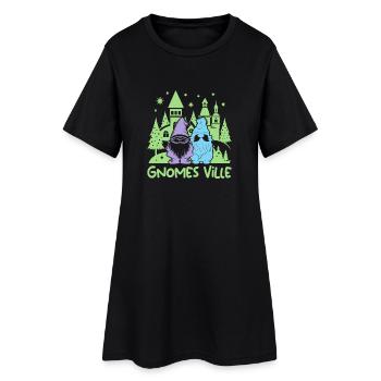 Garden Gnome Costume Gnomes Ville - Frauen T-Shirt-Kleid - Schwarz - Vorne