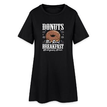 Restauration rapide en donuts - Robe T-shirt Femme - noir - Devant