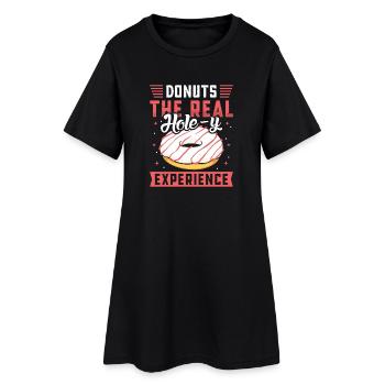 Restauration rapide en donuts - Robe T-shirt Femme - noir - Devant