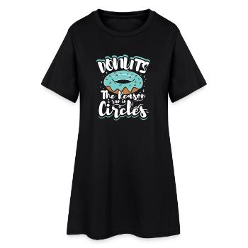Restauration rapide en donuts - Robe T-shirt Femme - noir - Devant