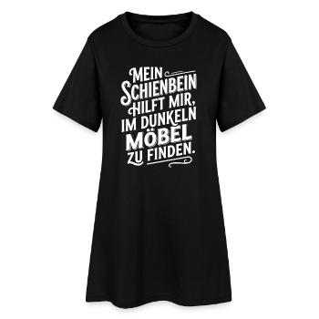 Mein Schienbein hilft Möbel im Dunkeln - Frauen T-Shirt-Kleid - Schwarz - Vorne