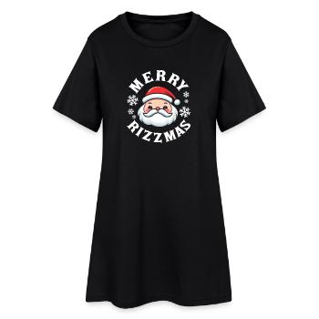 Merry Rizzmas Santa Claus Funny Youth Word - Women’s T-Shirt Dress - black - Front