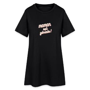 Maman est géniale rose - Robe T-shirt Femme - noir - Devant