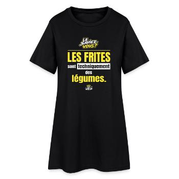 Les frites sont techniquement des légumes - Robe T-shirt Femme - noir - Devant