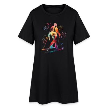 Ski alpin Sports d’hiver Ski de randonnée - Robe T-shirt Femme - noir - Devant