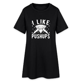 Accros à la salle : J’aime les pompes, la calistnie, la remise en forme - Robe T-shirt Femme - noir - Devant