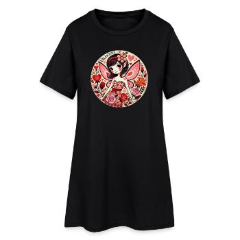 Fée de la Saint-Valentin Fleur - Robe T-shirt Femme - noir - Devant