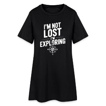 Je ne suis pas perdu, j’explore - Robe T-shirt Femme - noir - Devant