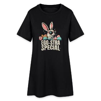 Eggsta Special Retro Bunny Easter - Robe T-shirt Femme - noir - Devant