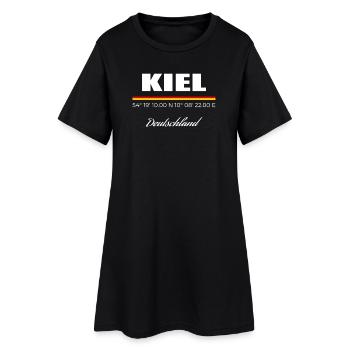 Kiel - Frauen T-Shirt-Kleid - Schwarz - Vorne