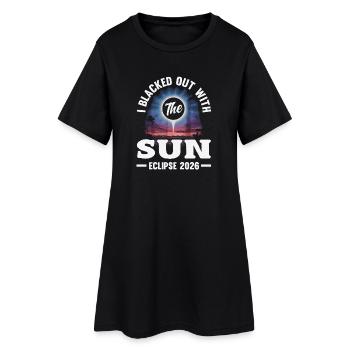 Éclipse solaire 2026, 12 août - Robe T-shirt Femme - noir - Devant