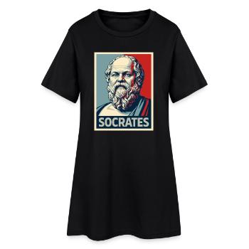 Portrait pop art de Socrate - Robe T-shirt Femme - noir - Devant