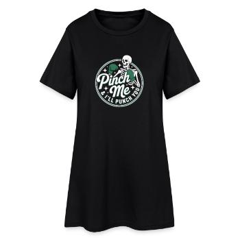 Pince-moi, je vais te frapper, drôle de squelette, St - Robe T-shirt Femme - noir - Devant