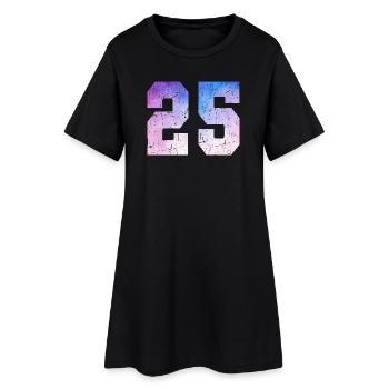 Ausgabe 25 – 25. Jubiläumsgeschenk - Frauen T-Shirt-Kleid - Schwarz - Vorne