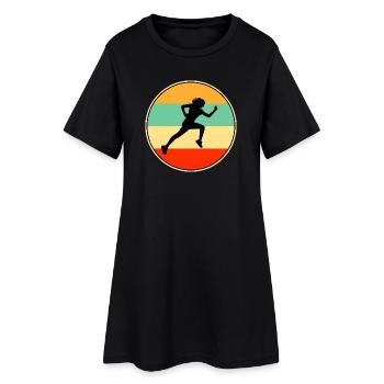 Silhouette rétro de coureuse féminine Art vintage de coucher de soleil - Robe T-shirt Femme - noir - Devant
