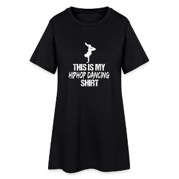 Retro Breakdance Hip Hop Street Dancer Silhouette - Frauen T-Shirt-Kleid - Schwarz - Vorne