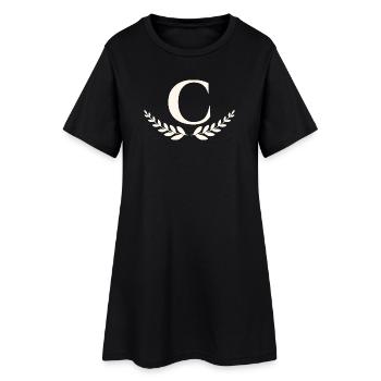 C - Frauen T-Shirt-Kleid - Schwarz - Vorne